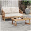 Royal Acacia Wood Loveseat and Coffee Table Set, Beige