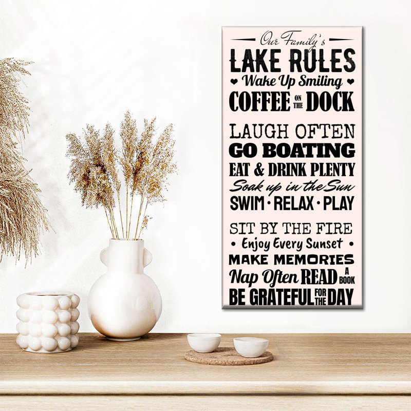 Lake Rules - Impression sur toile tendue, H 54 po x l 27 po x P 1,25 po