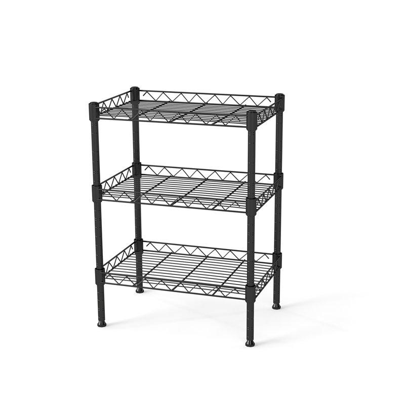 Étagère de rangement polyvalente en métal Petite étagère de rangement à 3 niveaux Étagère de rangement réglable en métal