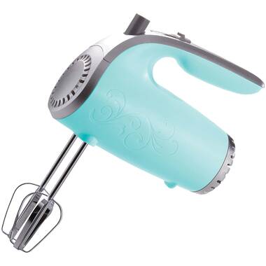 OVENTE 5-Speed Turquoise Portable Electric Hand Mixer with 2 Whisk
