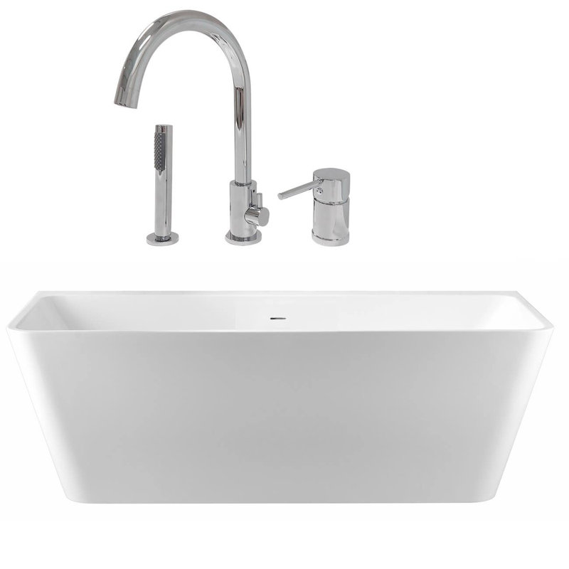 Baignoire de trempage autoportante avec robinet 67 po. X 30 po. Axton