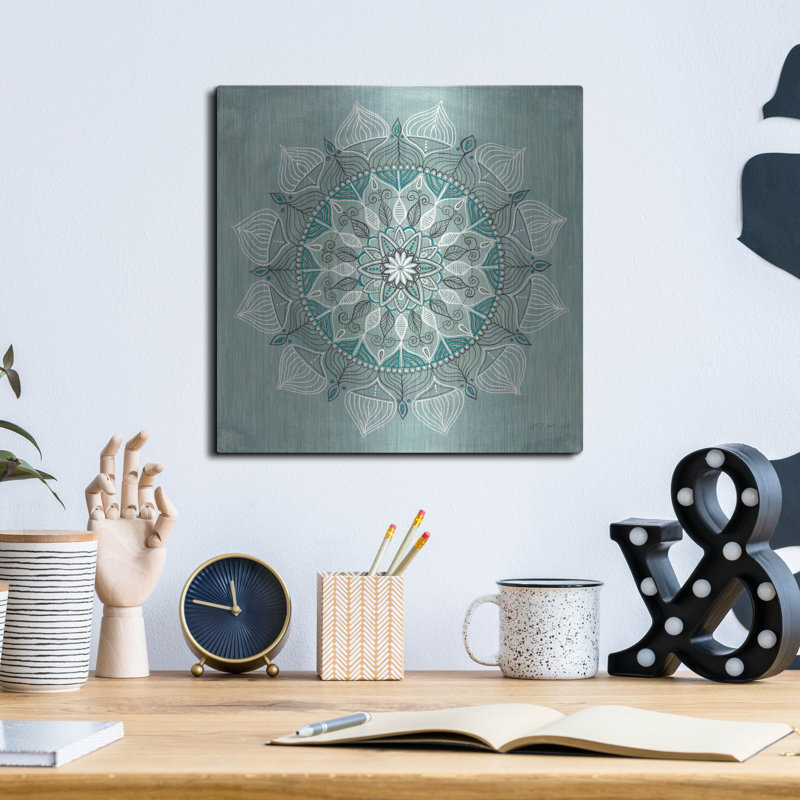 Bungalow Rose «Desert Mandala Green» par Yvette St. Amant, art mural en métal, H 12 po x l 12 po
