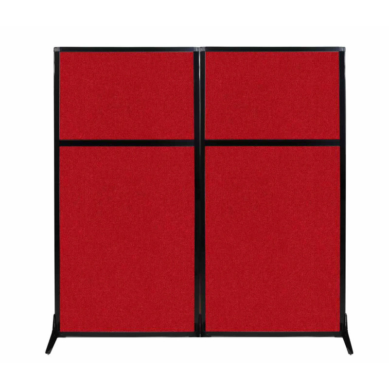 Cloison de poste de travail, Rouge, 66"
