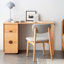 Bureau double caisson en bois massif avec 3 tiroirs Burlywood-146642585