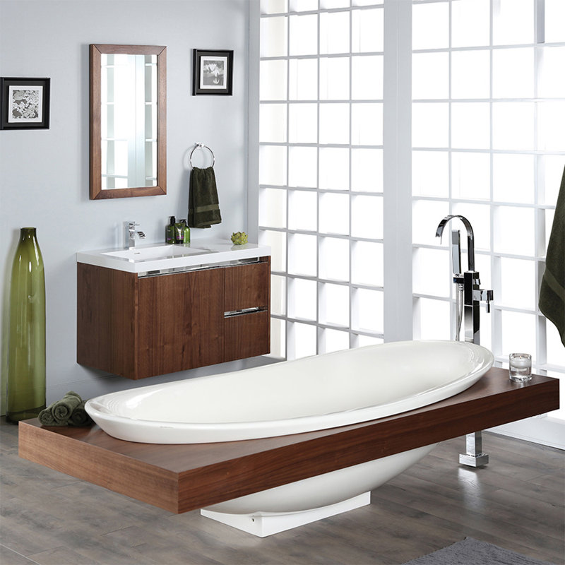 Suave 78.75'' L Freestanding Soaking Bathtub, Matte Black