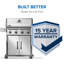 Gril de cuisson à 4 brûleurs avec grilles en fonte Rogue® 525-107498530-107498529