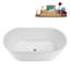 Baignoire autoportante 59 po blanc brillant avec drain interne 59 po Streamline