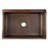 33" Hammered Copper Kitchen Apron Single Basin Sink w/ Scroll Design and Apron Front Nickel Background with Matching Drain and Accessories