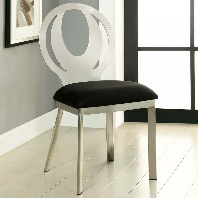 Ensemble de 2 chaises d'appoint en microfibre et en métal