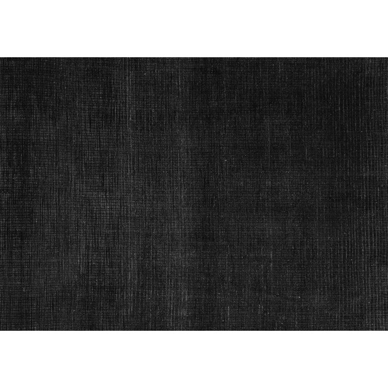 Tapis blanc / noir en laine et polyester tissé à la machine Merdan, Rectangle 7 pi x 10 pi