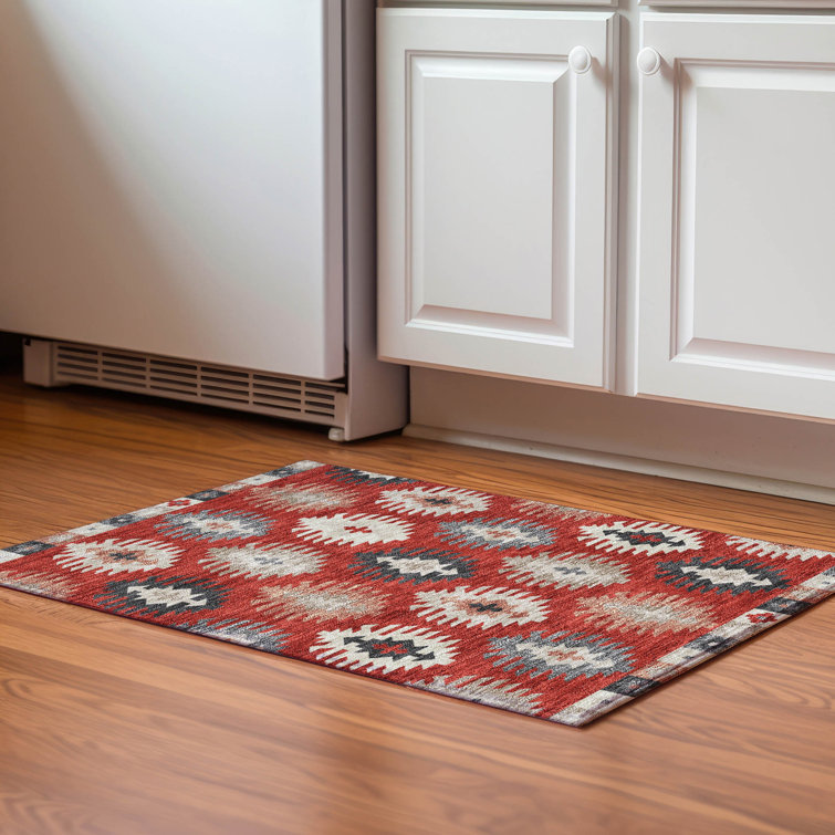 Premium Machine Washable Prisco Red Rug