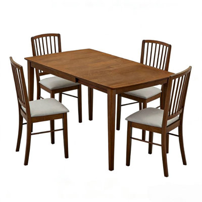 Ensemble de 5 tables de salle à manger pliables en bois à abattants 47 pouces, couleur noyer 