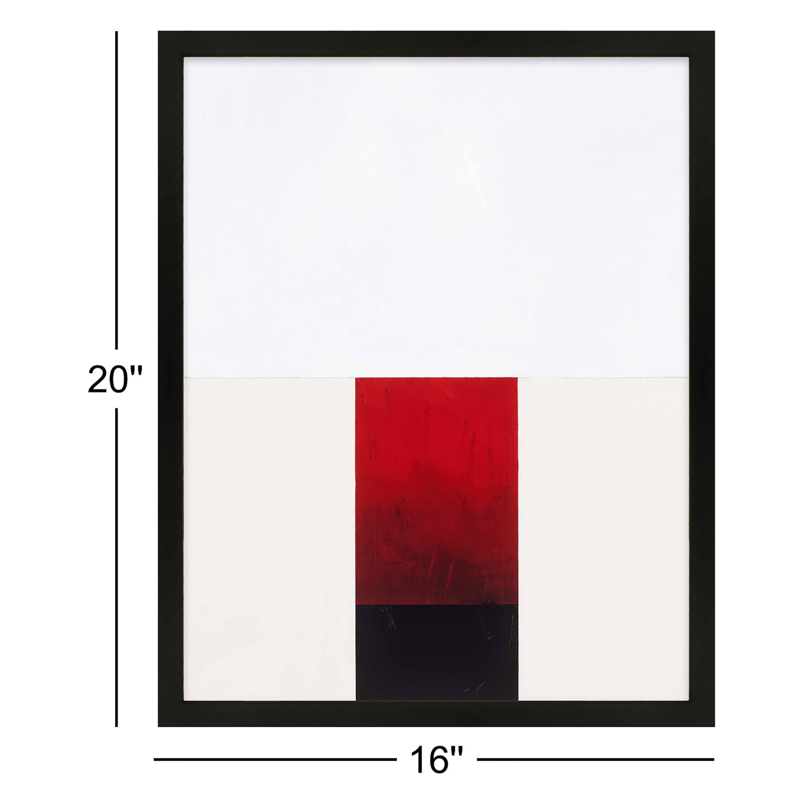 Tempo With Red 2 by Robert Kamnatnik, Black Framed Paper, 20" H x 16" W x 1.25" D