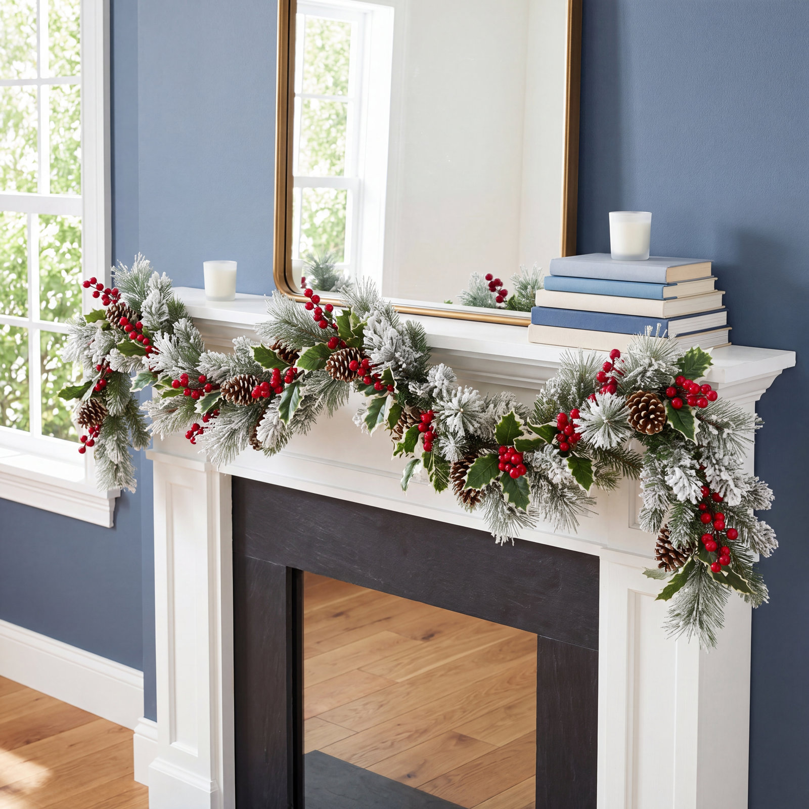 36" Frosted Berry Christmas Swag