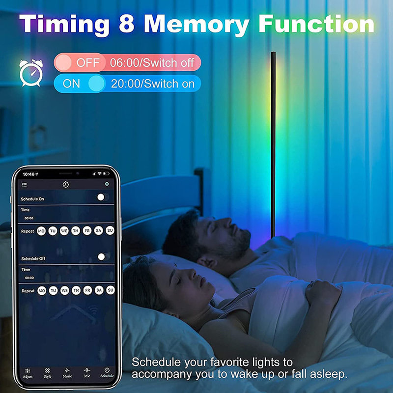 Jutin 47.24'' LED Column Floor Lamp Set