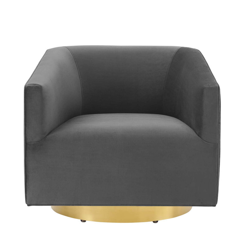 Twist Accent Lounge Performance Velvet Swivel Chair by Modway, Charcoal