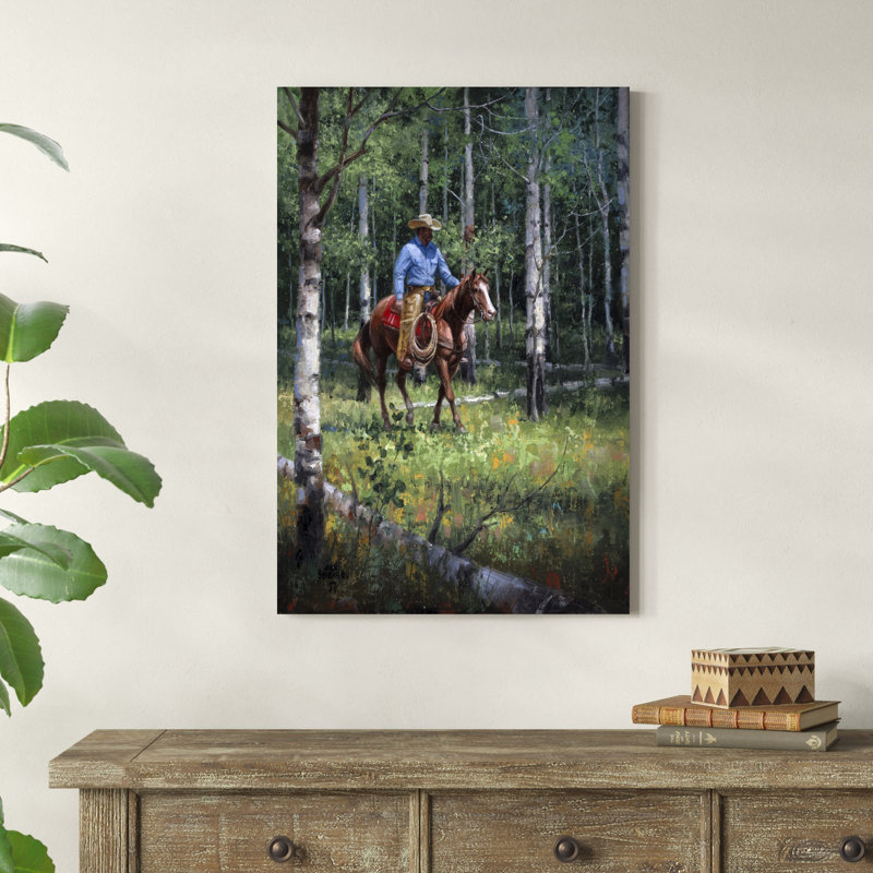 «Through the Aspen» par Jack Sorenson - peinture sur toile tendue, H 36 po x l 24 po x P 1,25 po