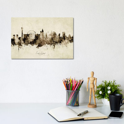 " Las Vegas Nevada Skyline " by Michael Tompsett Painting Print