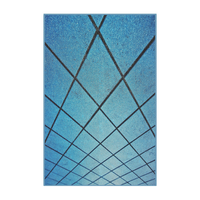 Tapis bleu/noir à motifs Curwood, Rectangle 3 pi x 5 pi