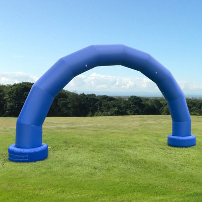 Arche gonflable demi-cercle en PVC 20 pi avec souffleur intégré, arche imperméable durable pour les marathons, les courses, les événements et les promotions commerciales - Bleu