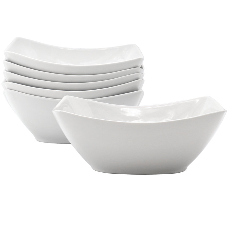 Ensemble de bols rectangulaires en porcelaine blanche de 6 pièces Our Table