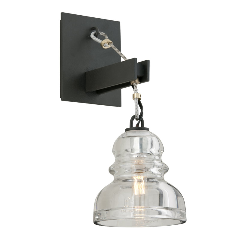 Menlo Park 1-Light Armed Sconce, Black