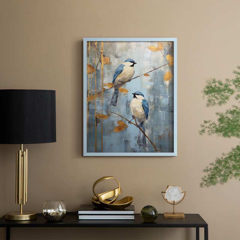 Reproduction encadrée ANIMALS Series XXVII - bois massif, H 11 po x l 9 po, Bleu
