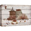 Panneau de bois effet moulin à café grains de café nourriture et cuisine cuisine moderne Art mural décoration rustique-98161812