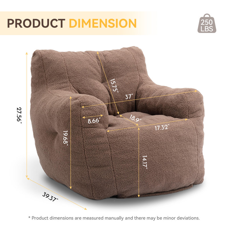 Fauteuil à billes Soft Teddy, Café