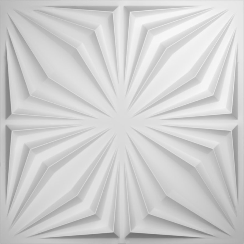 White Textured 3D PVC Decorative Wall Panels, 19 5/8" x 19 5/8", 50-Pack