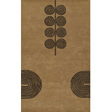Yasi Hand Tufted Wool Geometric Area Rug in Beige