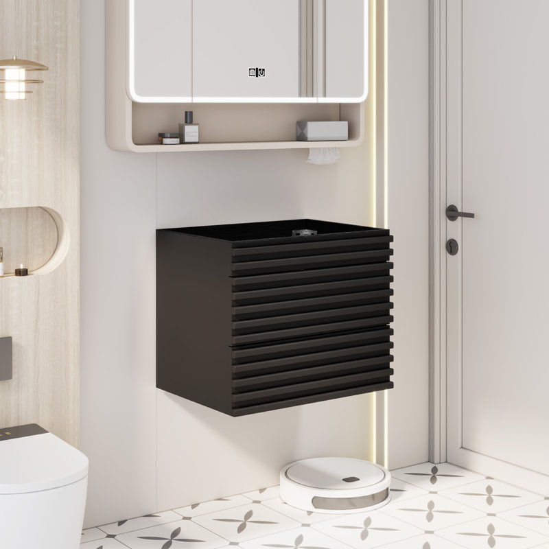 Base de meuble-lavabo simple 24 po, lavabo non inclus, Brun