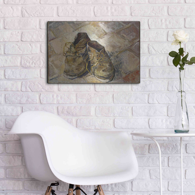  «Chaussures» par Vincent Van Gogh, art mural en métal, 24 po x 16 po, H 16 po x l 24 po