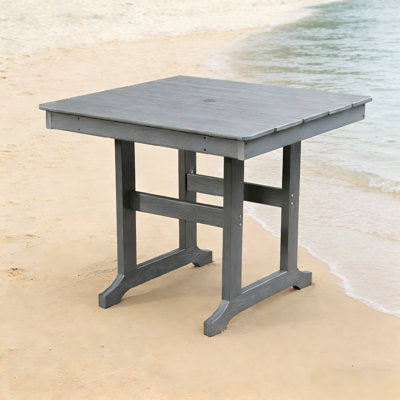 Weather Resistant Modern Patio Tables With Hdpe, Grey For Outdoor Dining