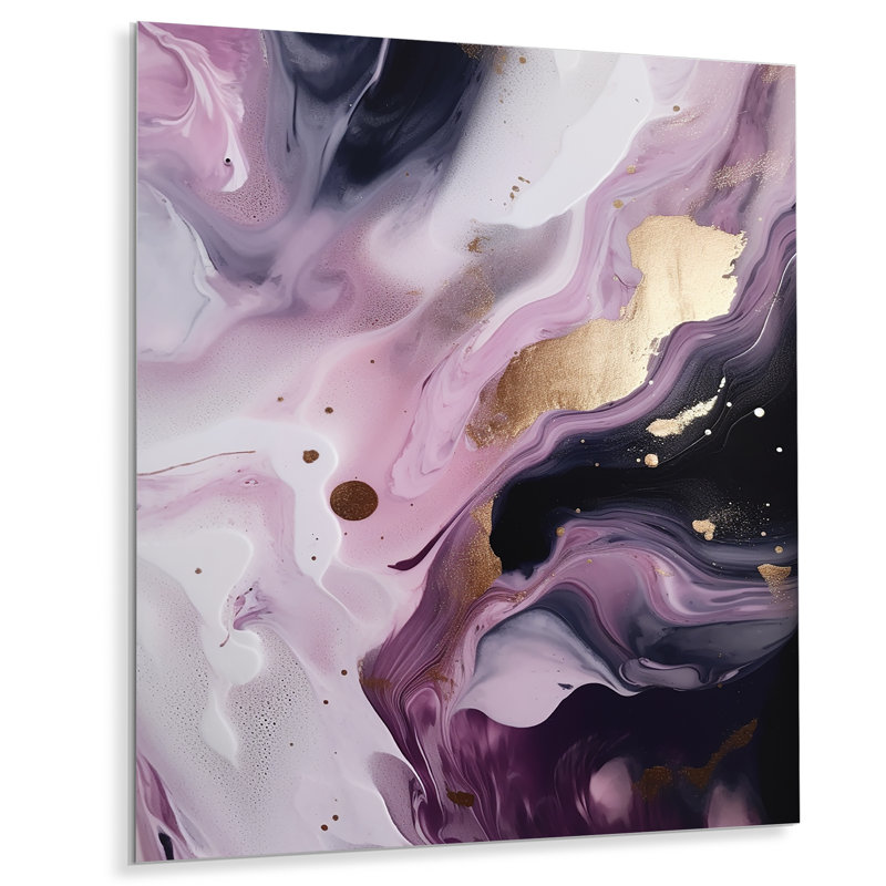 Décoration murale encre électrique en marbre V, H 20 po x l 12 po x P 1 po