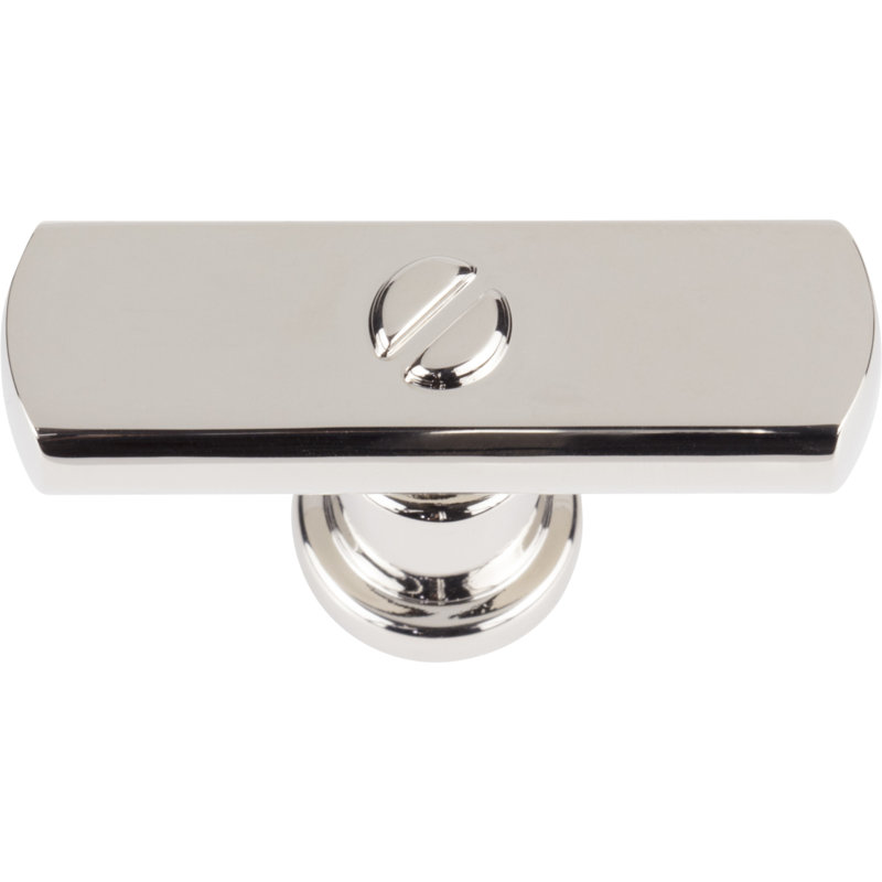 Everitt 4.44" Length Bar Knob, Polished Nickel
