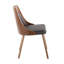 Chaise Anabelle Mid-Century en bois de noyer et similicuir brun par Lumisource
