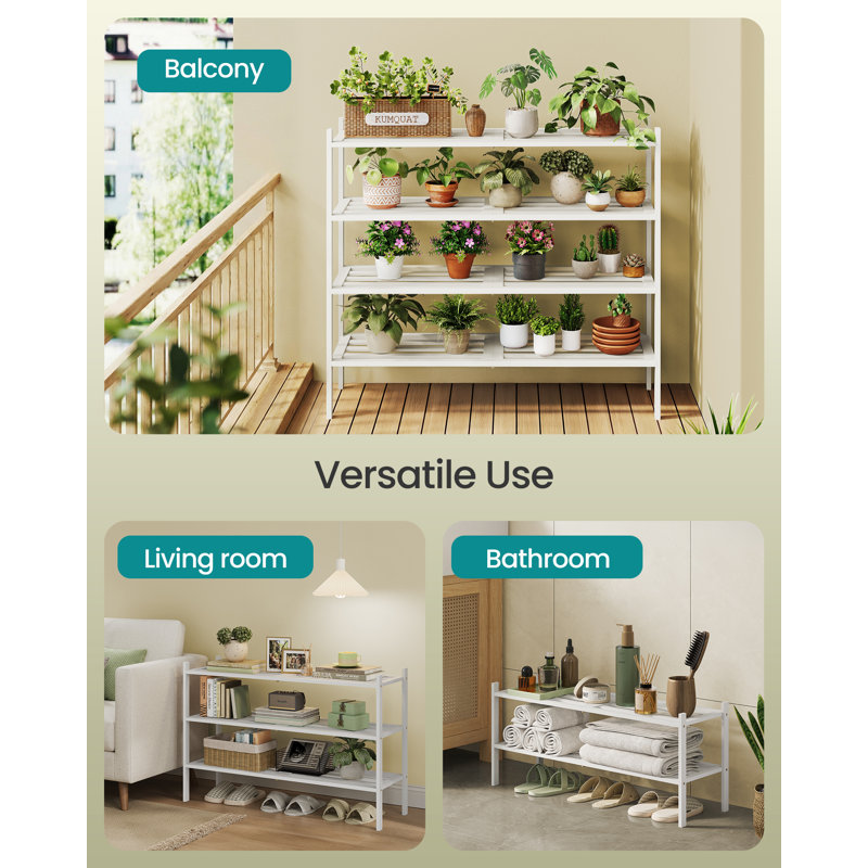 Borehamwood 16 Pair Stackable Shoe Rack, White