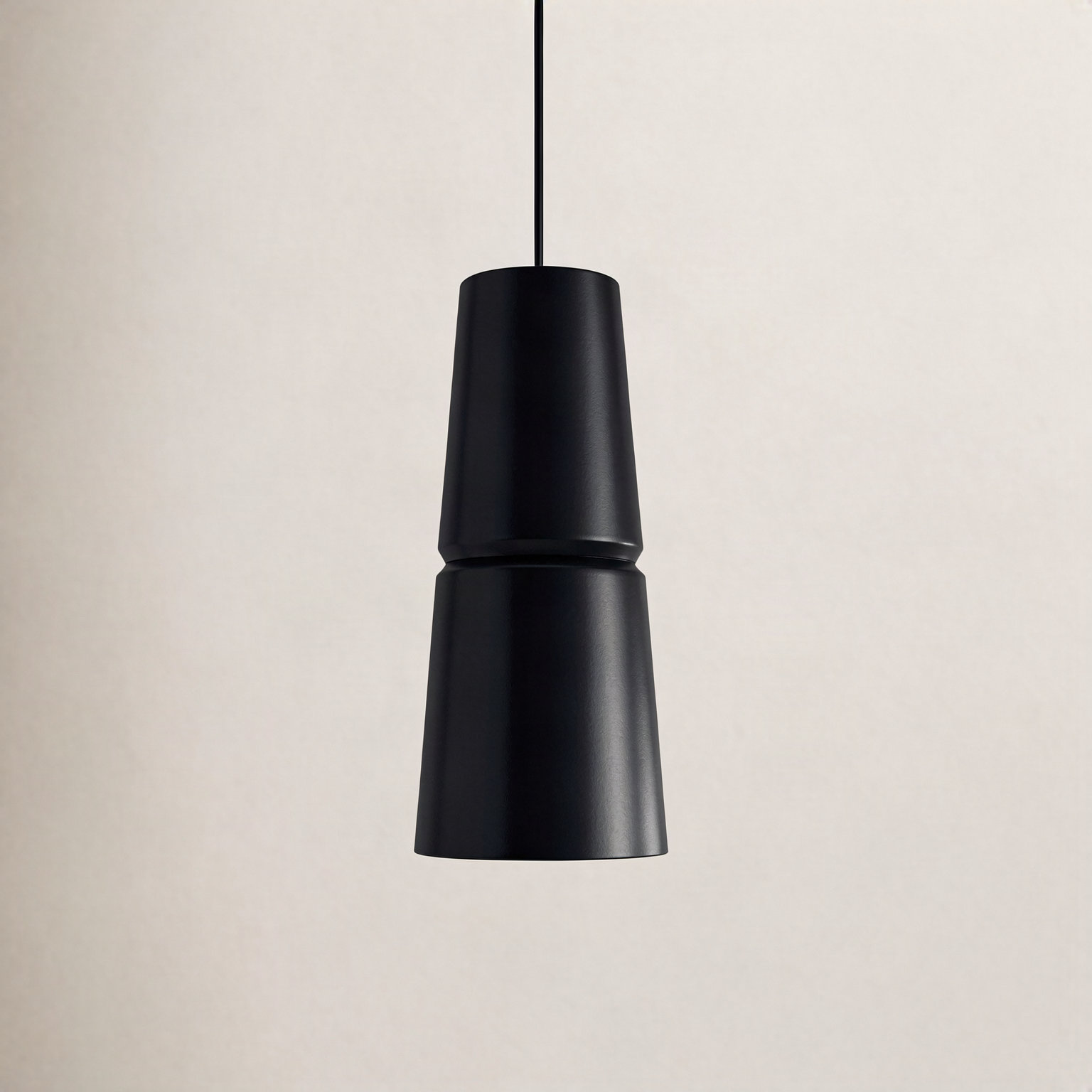 Logan Dimmable Ceramic Single Light Pendant, 18" H x 8" W x 8" D, Gloss Black, Brushed Nickel