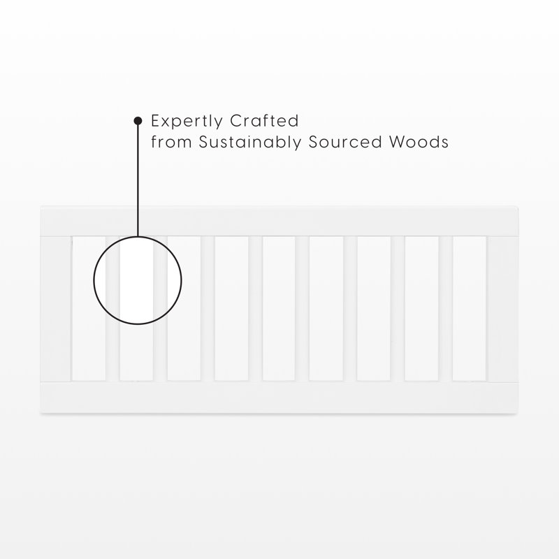 Aspen Toddler Guardrail, Black, White
