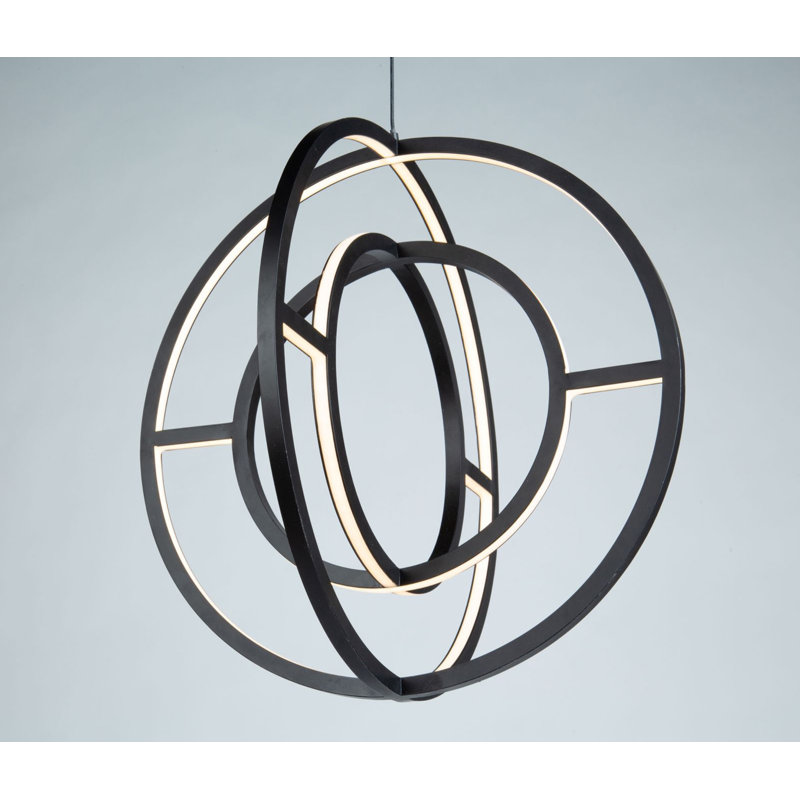 Celestial - Light Matte Black LED Unique/Statement Pendant, 144" H x 22" W x 22" D