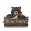  Bear with "Gone Fishing" Sign Statue