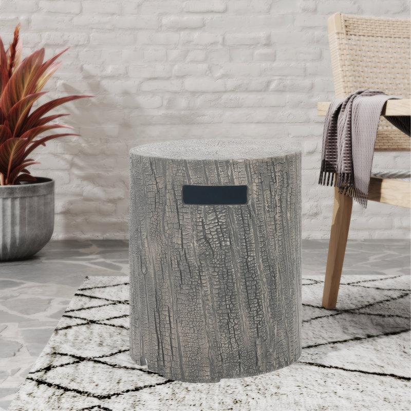 Support de réservoir en oxyde de magnésium 16 x 20 pouces de teinte grise, de forme ronde, léger et pour les repas en plein air, sans assemblage