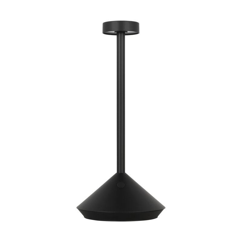 Moneta Short Accent Rechargeable Table Lamp, Black