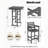 All Weather HDPE Bar Height Outdoor Table and Chairs Set for Bistro Patio Balcony-2033036098-2024442129