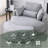 Welike Swivel Accent Barrel Modern Grey Sofa Lounge Club Big Round Chair With Storage Ottoman Linen Fabric For Living Room Hotel With Pillows-893018149