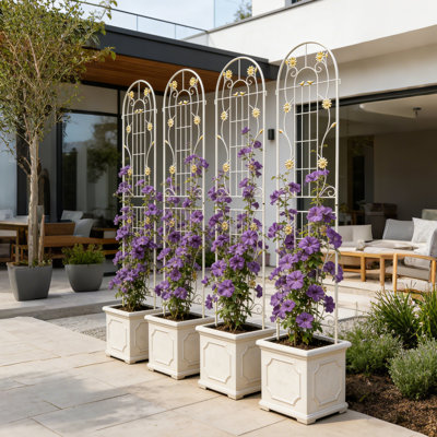 Ensemble de 2 treillis de jardin en métal H 87 po x l 20 po