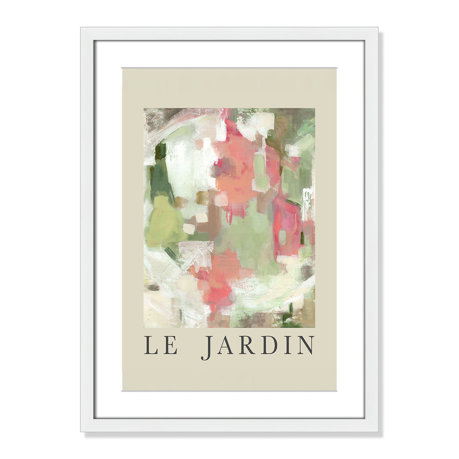 Riya "Le Jardin" Print by Carol Robinson, White Single Picture Frame, Yes, 23" H x 17" W x 1.25" D