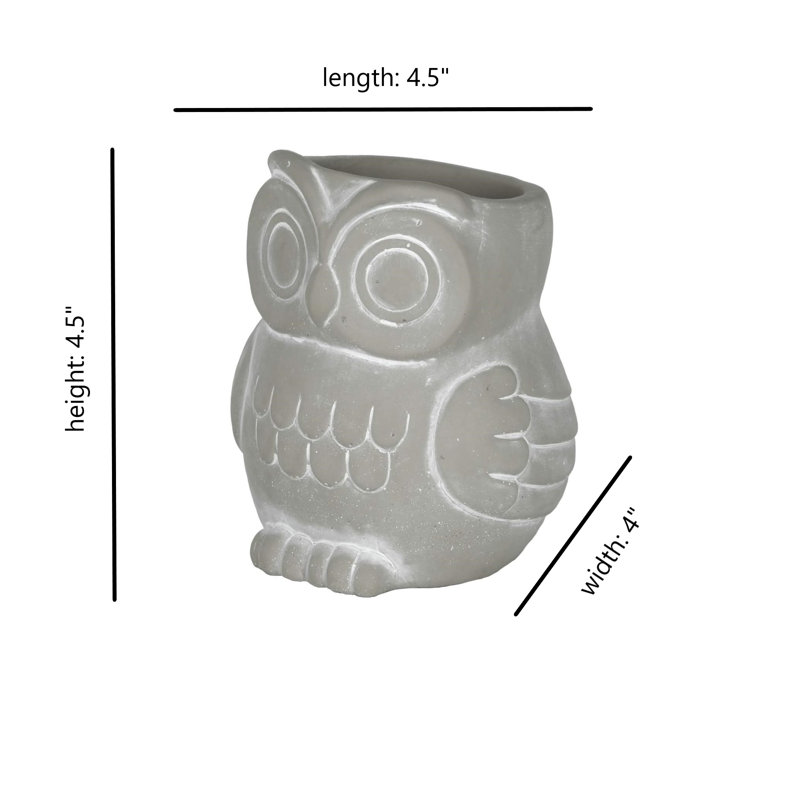 Gazim Statue Planter, 4.5" H x 4.5" W x 4" D, Gray