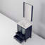 Meuble-lavabo bleu marine 24 po X P 18,25 po D, plateau en céramique blanche et Miroir